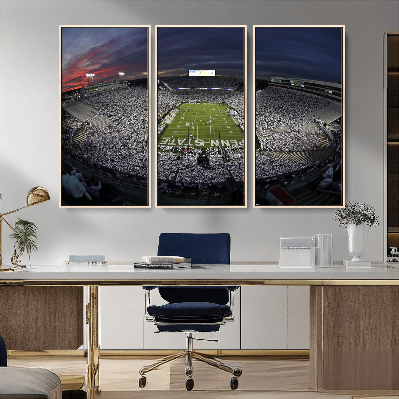 MGV-FC-48X32-3P - Penn State University Nittany Lions Football Team Print - University Park Beaver Stadium Wall Art