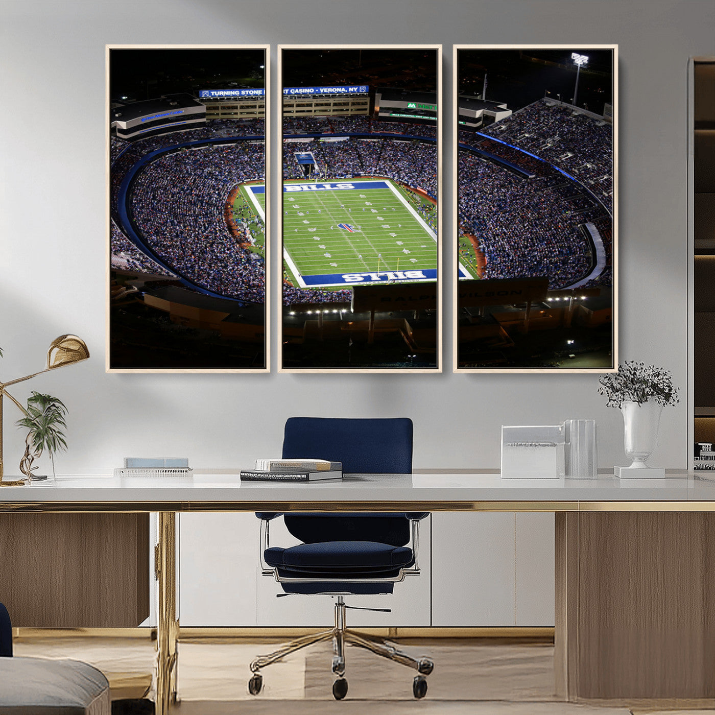 MGV-FC-48X32-3P - Buffalo Bills NFL Football Team Print - Highmark Stadium Wall Art Canvas Print