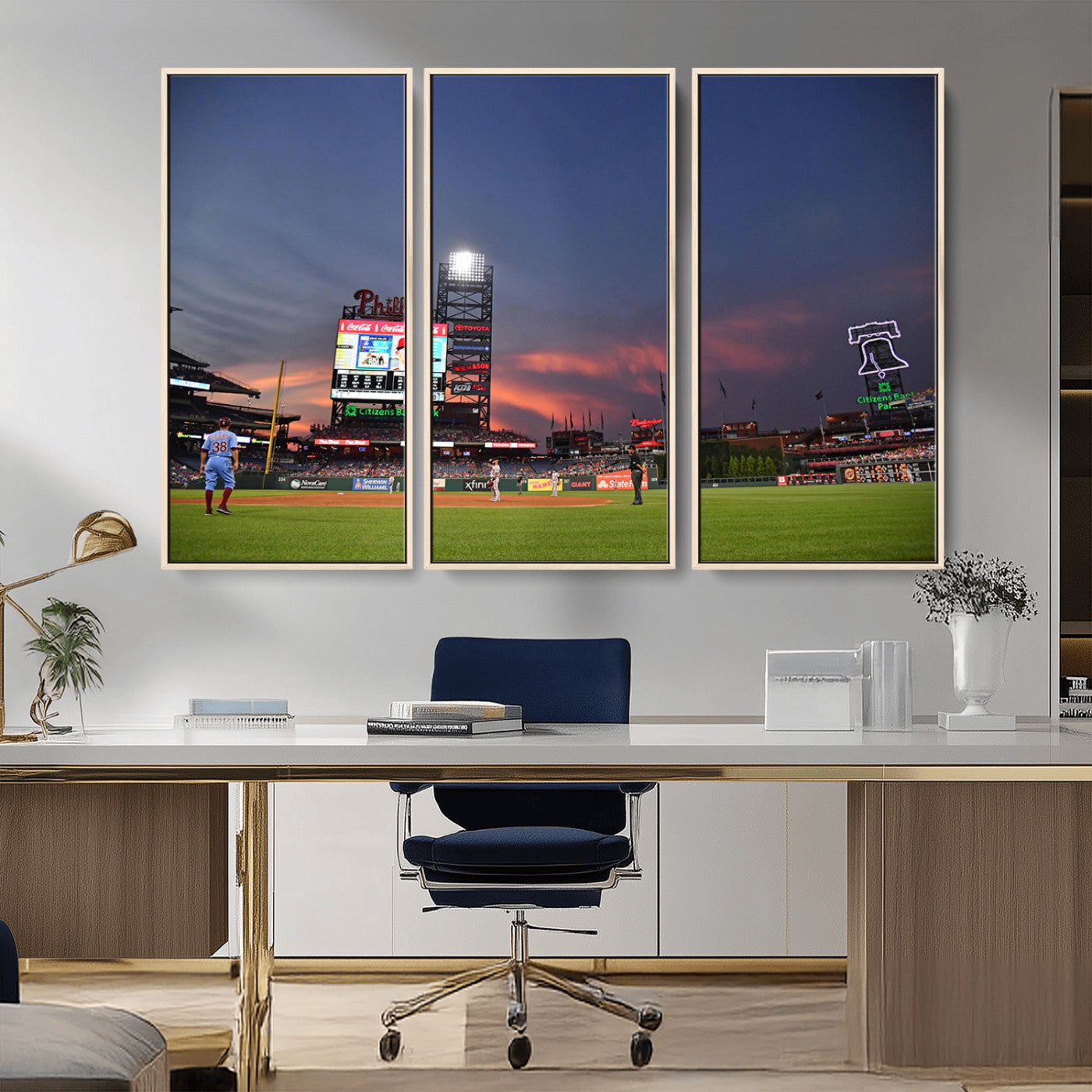 MGV-FC-48X32-3P - Philadelphia Phillies Baseball Print - Philadelphia Citizens Bank Park Stadium Wall Art, Phillies