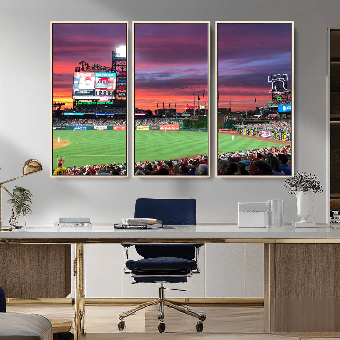 MGV-FC-48X32-3P - Philadelphia Phillies Baseball Team Print - Philadelphia Citizens Bank Park Stadium Wall Art Canvas