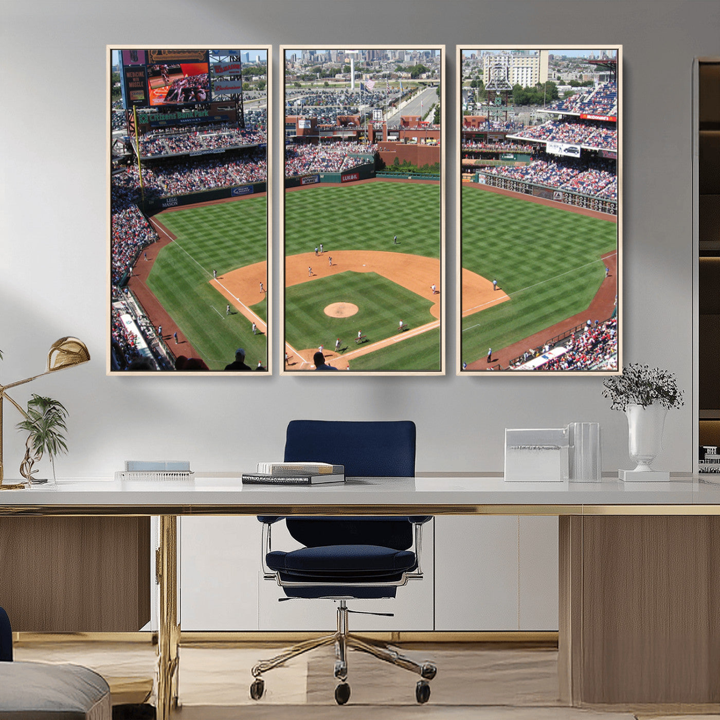 MGV-FC-48X32-3P - Philadelphia Phillies Baseball Team Print - Philadelphia Citizens Bank Park Stadium Wall Art Canvas