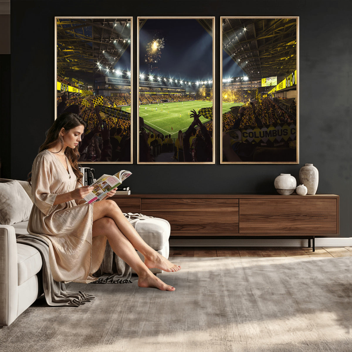 51122-MGV-CV-36X24 - Columbus Crew Soccer Team Print - Columbus Crew Stadium Wall Art Canvas Print