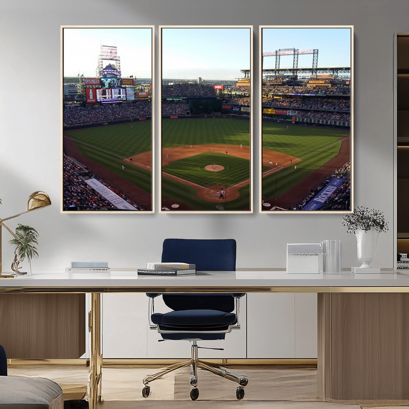 MGV-FC-48X32-3P - Colorado Rockies Coors Field Wall Art Canvas Print - MLB Baseball Stadium