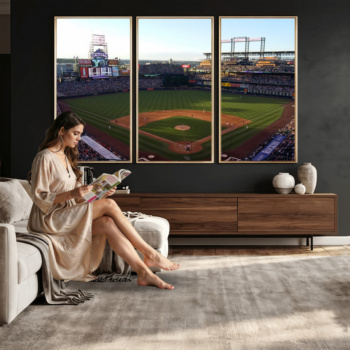 21638-MGV-CV-36X24 - Colorado Rockies Coors Field Wall Art Canvas Print, MLB Baseball Stadium