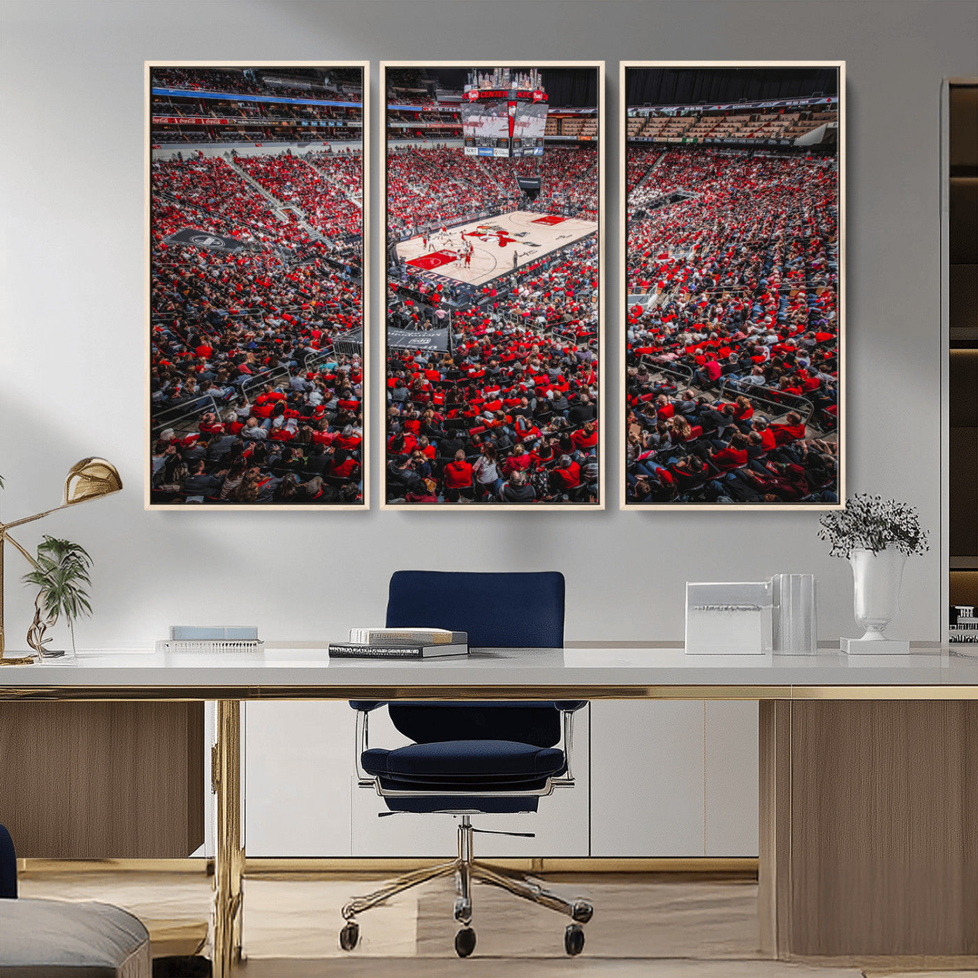 MGV-FC-48X32-3P - Louisville Cardinals Basketball Print Canvas - Louisville KFC Yum Center Arena Wall Art Canvas Print