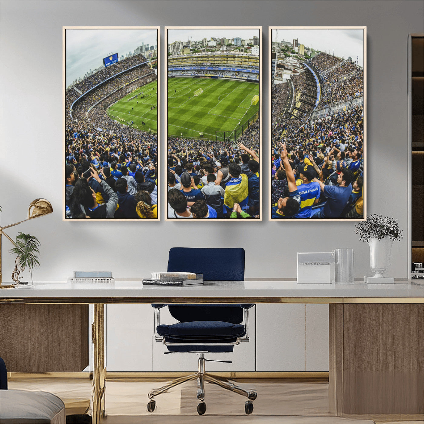 MGV-FC-48X32-3P - Boca Juniors Soccer Team Print Wall Art - Buenos Aires Bombonera Stadium Canvas Print