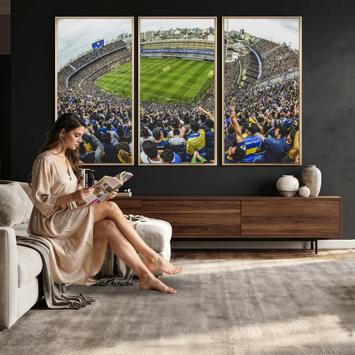 63839-MGV-CV-36X24 - Boca Juniors Soccer Team Print Wall Art, Buenos Aires Bombonera Stadium