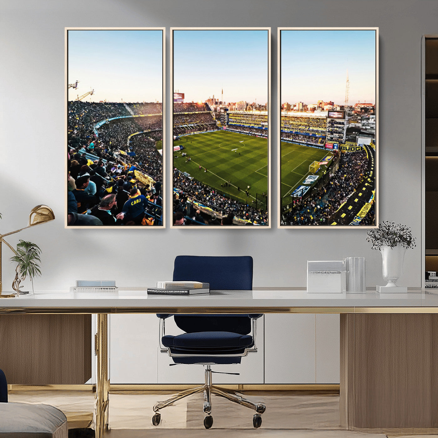 MGV-FC-48X32-3P - Boca Juniors Soccer Team Print - Buenos Aires Bombonera Stadium Wall Art Canvas Print