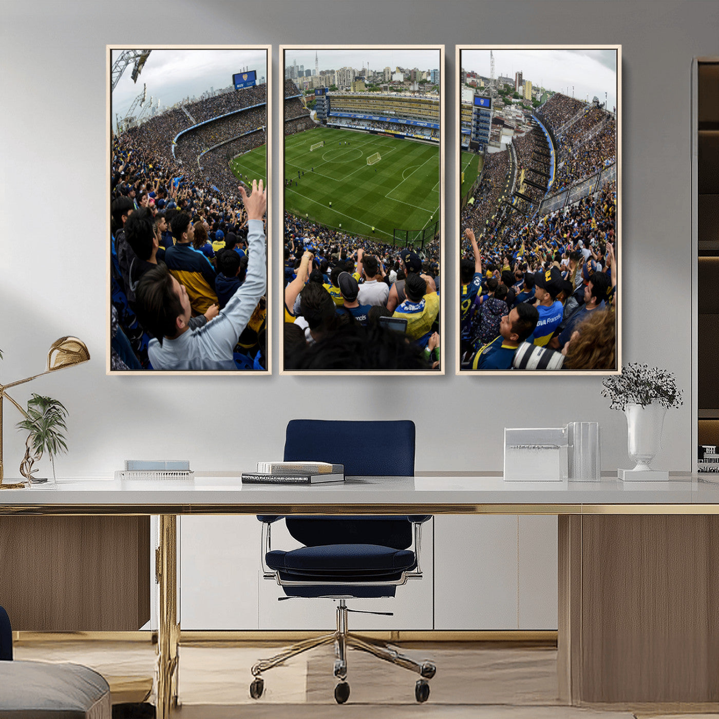 MGV-FC-48X32-3P - Boca Juniors Soccer Team Print - Buenos Aires Bombonera Stadium Wall Art Canvas Print