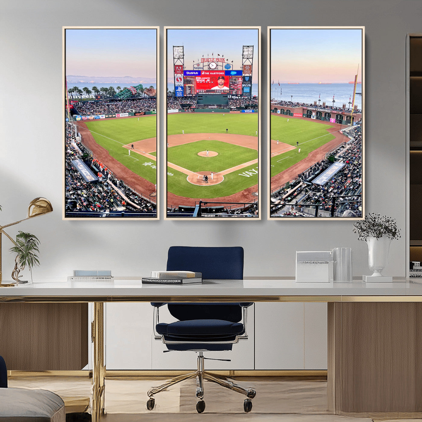 MGV-FC-48X32-3P - San Francisco Giants Baseball Team Print - Oracle Park Stadium Wall Art Canvas Print