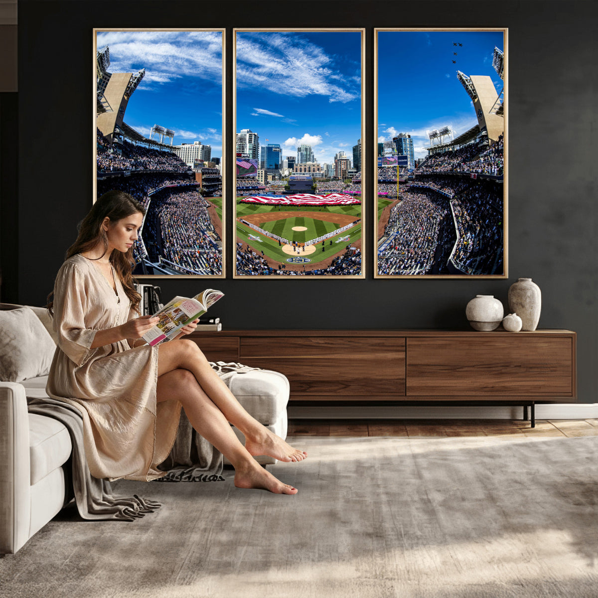 52297-MGV-CV-36X24 - San Diego Padres Baseball Team Print, Petco Park Stadium