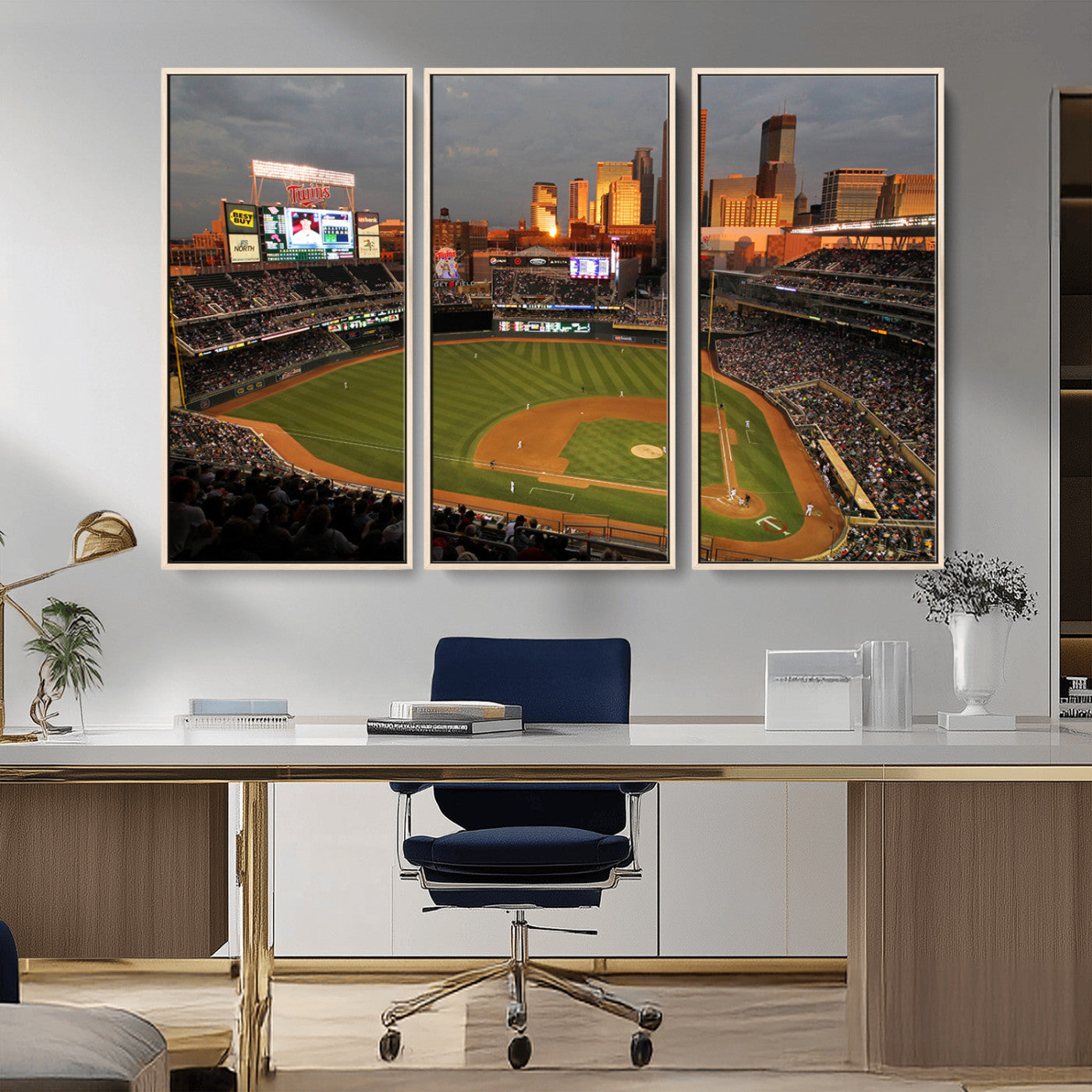 MGV-FC-48X32-3P - Minnesota Twins Baseball Team Print - Minneapolis Target Field Stadium Wall Art Canvas Print