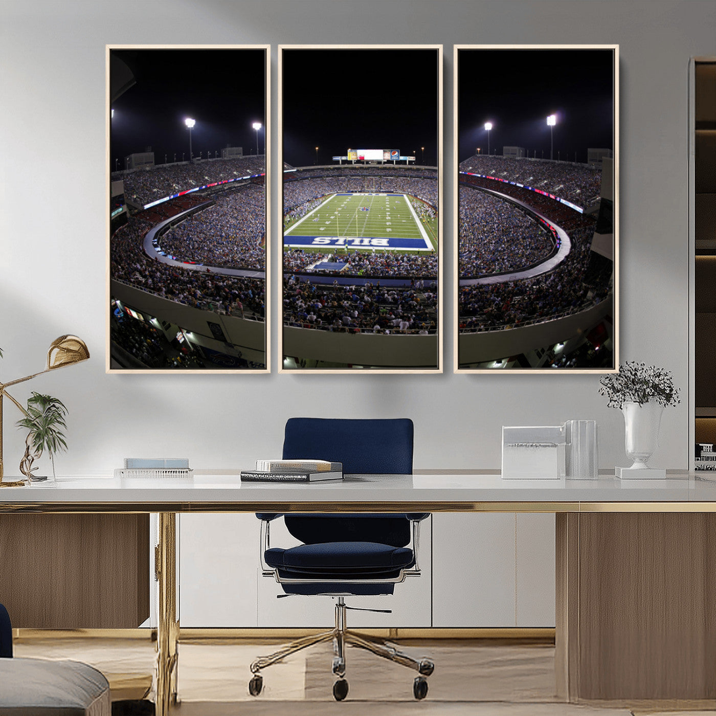 MGV-FC-48X32-3P - Buffalo Bills NFL Football Team Print - Buffalo Highmark Stadium Wall Art Canvas Print