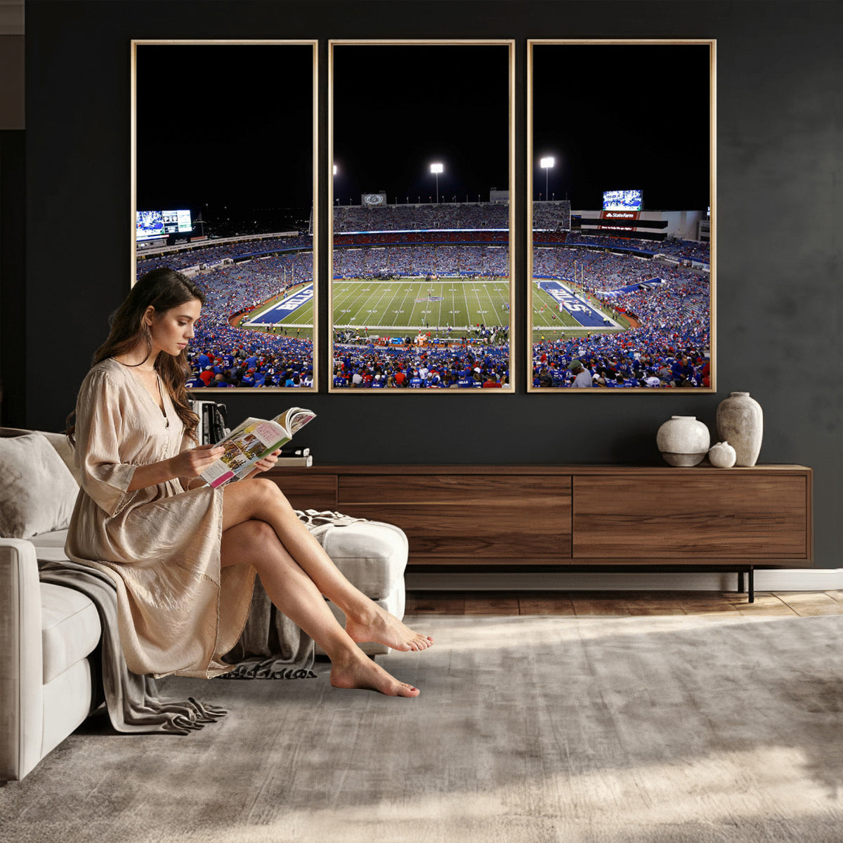 59036-MGV-CV-36X24 - Buffalo Bills Wall Art, Buffalo Bills Stadium Canvas Print for Sports Decor