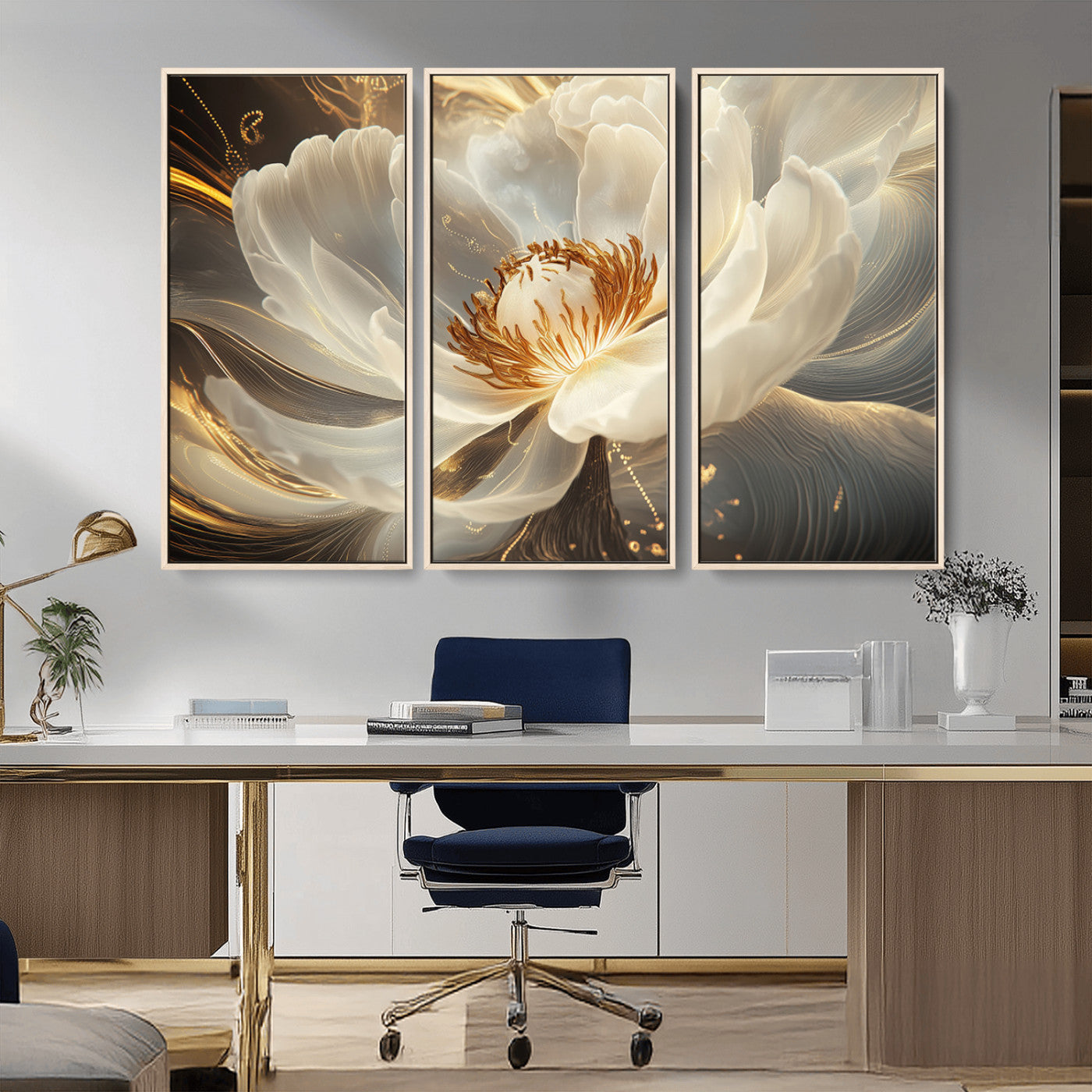 MGV-FC-48X32-3P - Abstract Floral Wall Art Canvas Print