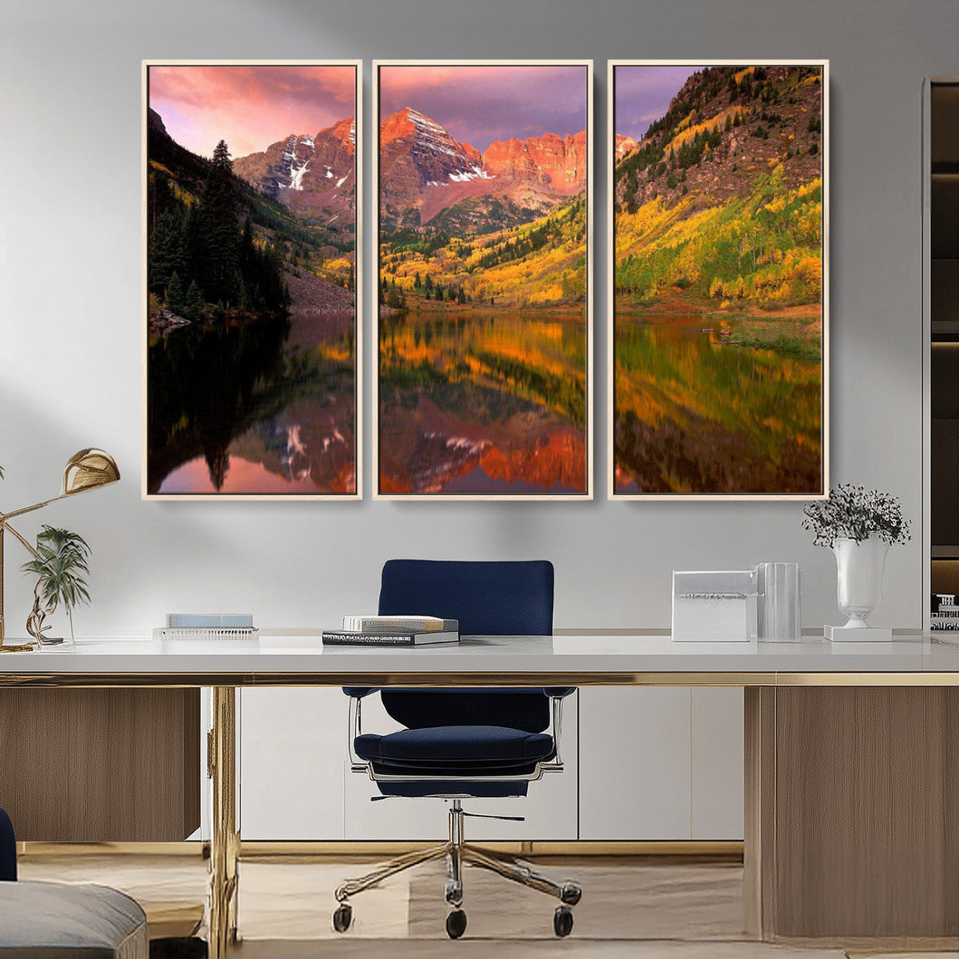 86946-MGV-CV-36X24-Colorado Rockies Mountain Sunset Wall Art | Ready to Hang and Framed | Scenic Nature Landscape