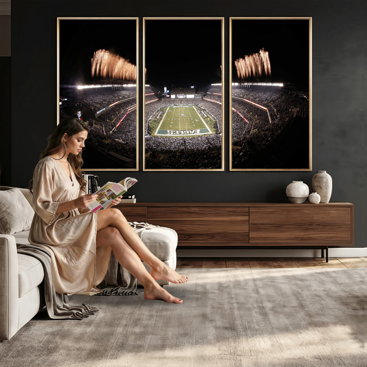 48893-MGV-CV-36X24 - Eagles Field Stadium Wall Art, Lincoln Financial Field