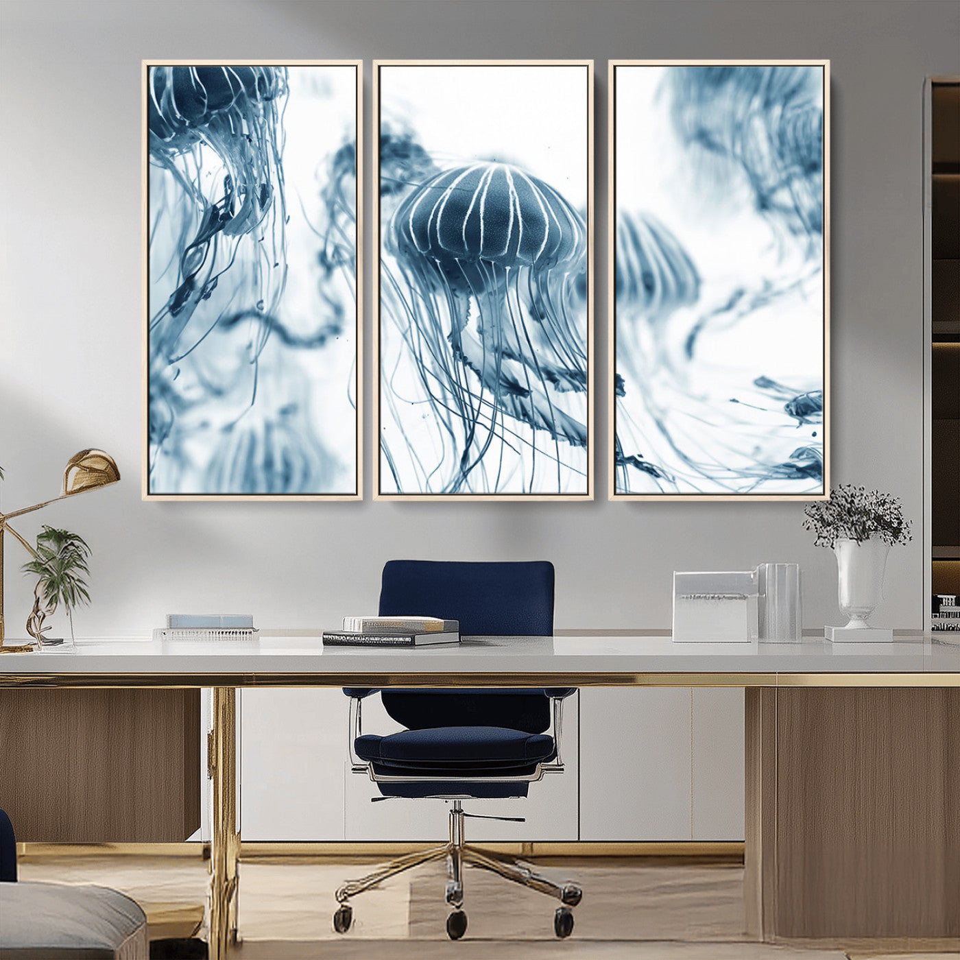 MGV-FC-48X32-3P - Abstract Jellyfish Canvas Print Wall Art