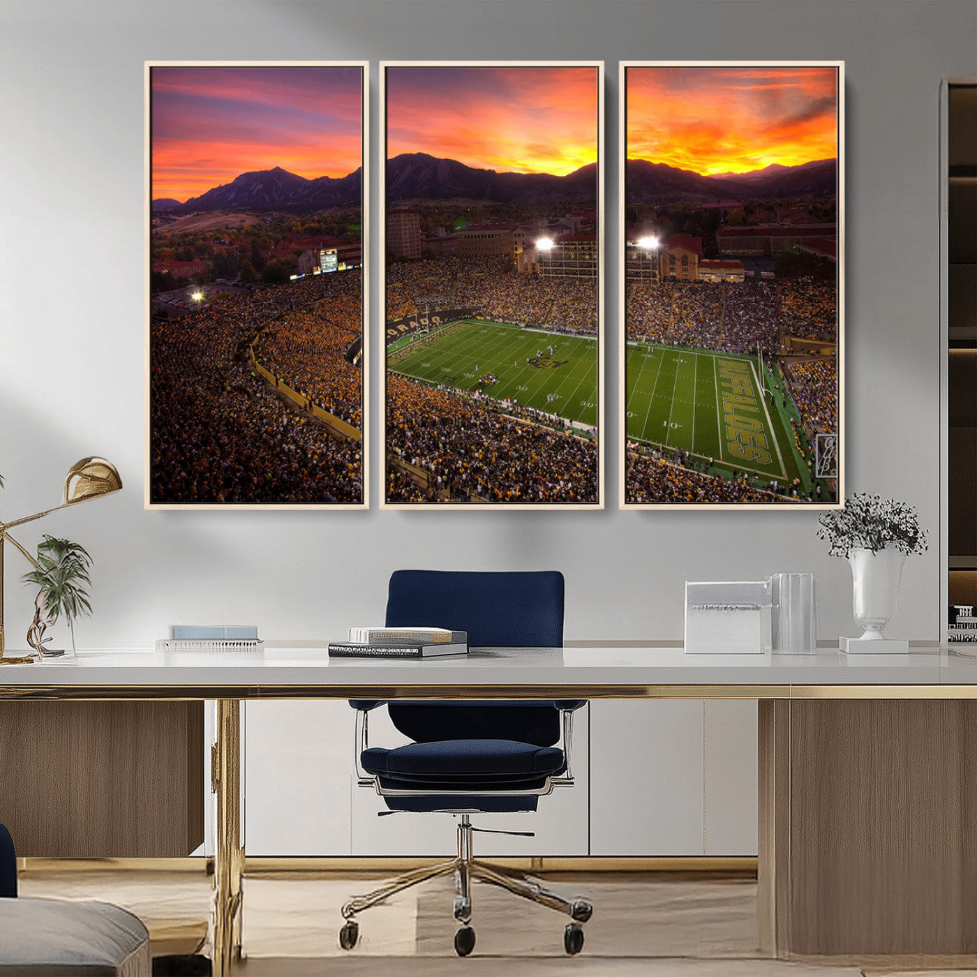 MGV-FC-48X32-3P - Folsom Field - University of Colorado Buffaloes Football Stadium, Colorado Buffaloes Wall Art Canvas