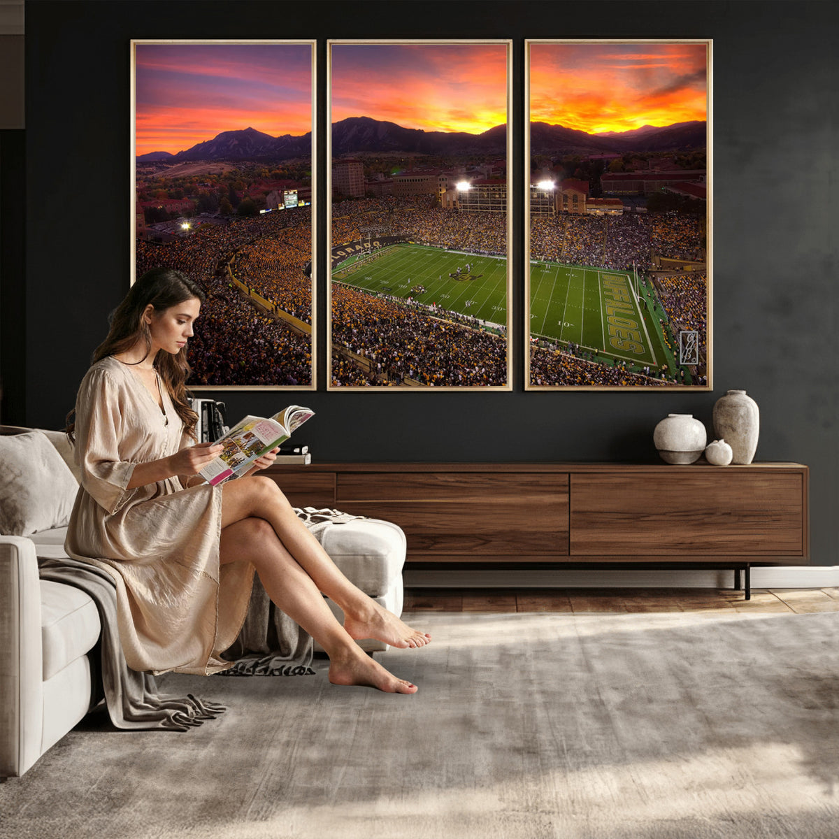 84649-MGV-CV-36X24 - Folsom Field, University of Colorado Buffaloes Football, Extra Large Game Room Wall Decor
