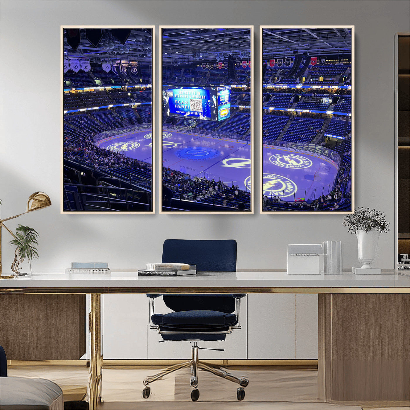 MGV-FC-48X32-3P - Amalie Arena Florida Wall Art Canvas Print - NHL Hockey Stadium Print Wall Art