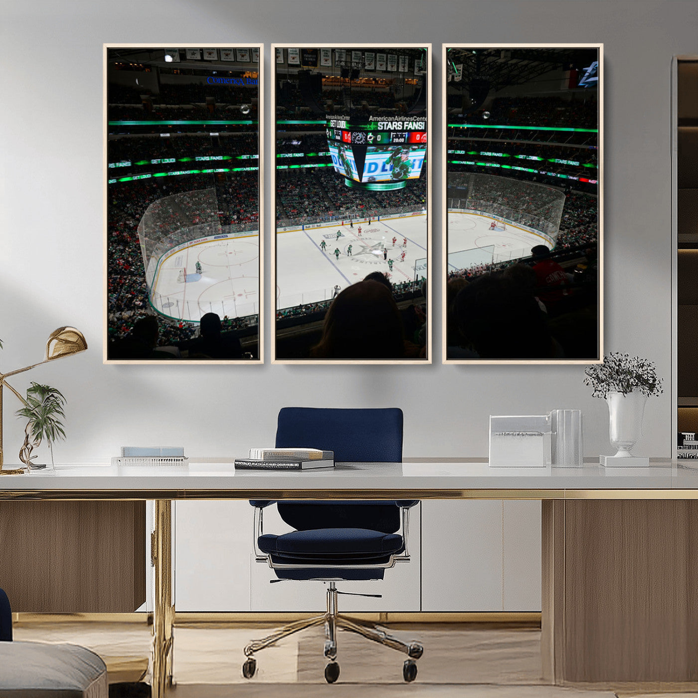 MGV-FC-48X32-3P - American Airlines Center Dallas Stars Wall Art Canvas Print - Dallas Hockey Arena Stadium Print