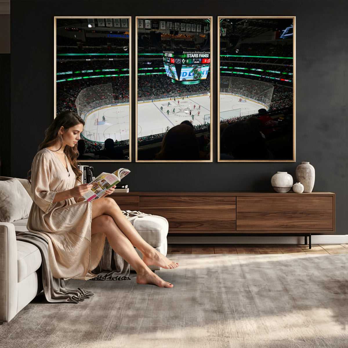 13876-MGV-CV-36X24 - American Airlines Center Dallas Stars Wall Art Canvas Print