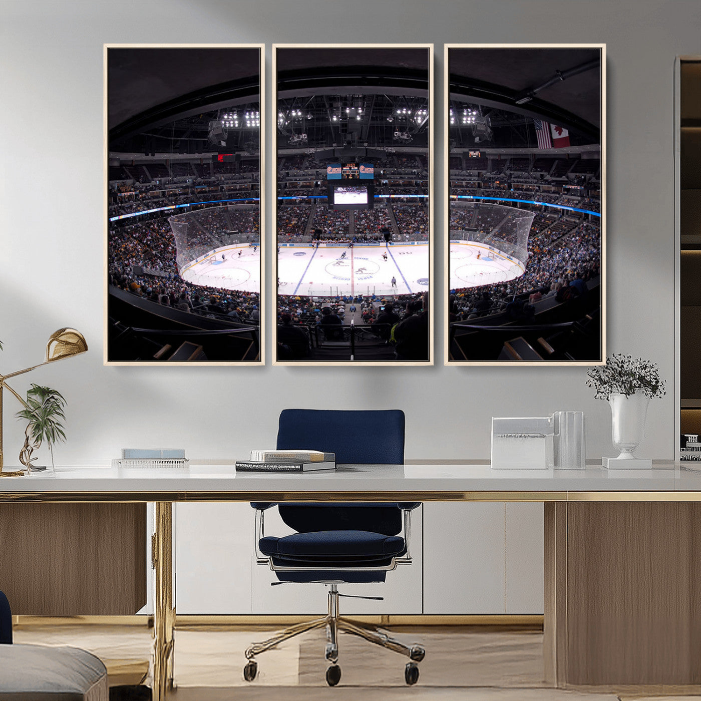 MGV-FC-48X32-3P - Ball Arena Denver Colorado Avalanche Hockey Team Wall Art Canvas Print - Denver Ice Hockey Stadium