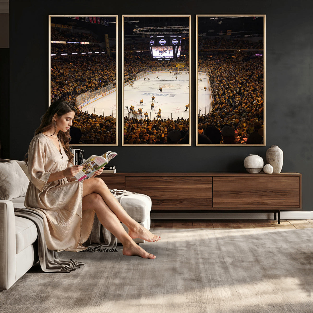 99407-MGV-CV-36X24 - Bridgestone Arena - Nashville Predators Hockey Team Print - Nashville Wall Art Canvas Print