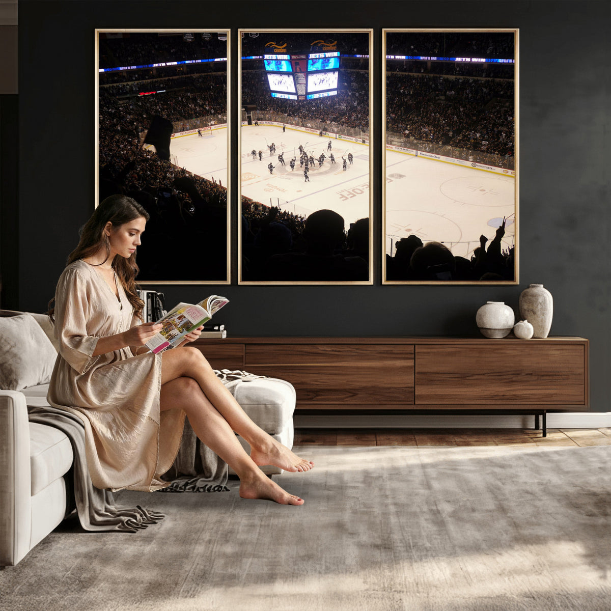 22497-MGV-CV-36X24 - Canada Life Centre Wall Art | Winnipeg Jets Hockey Team Print Canvas | Ready to Hang | Winnipeg Wall