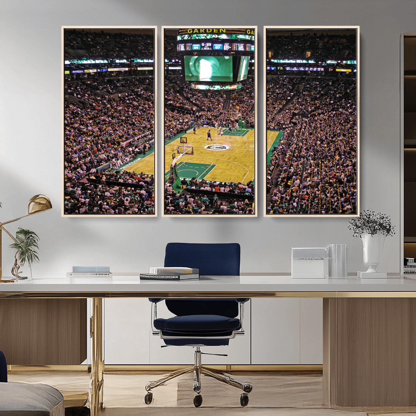 MGV-FC-48X32-3P - Celtics Game Versus The Timberwolves | Baseball Stadium Wall Art | Canvas Print | Ready to Hang