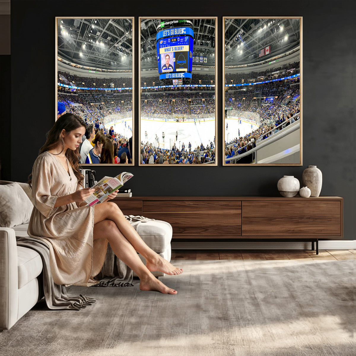 55708-MGV-CV-36X24 - Enterprise Center, Missouri St. Louis Blues Ice Hockey