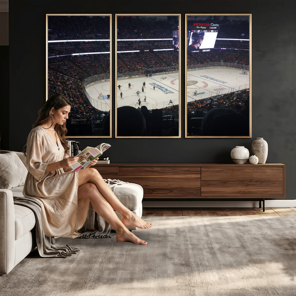 24634-MGV-CV-36X24 - Honda Center California Anaheim Ducks Hockey Stadium Wall Art