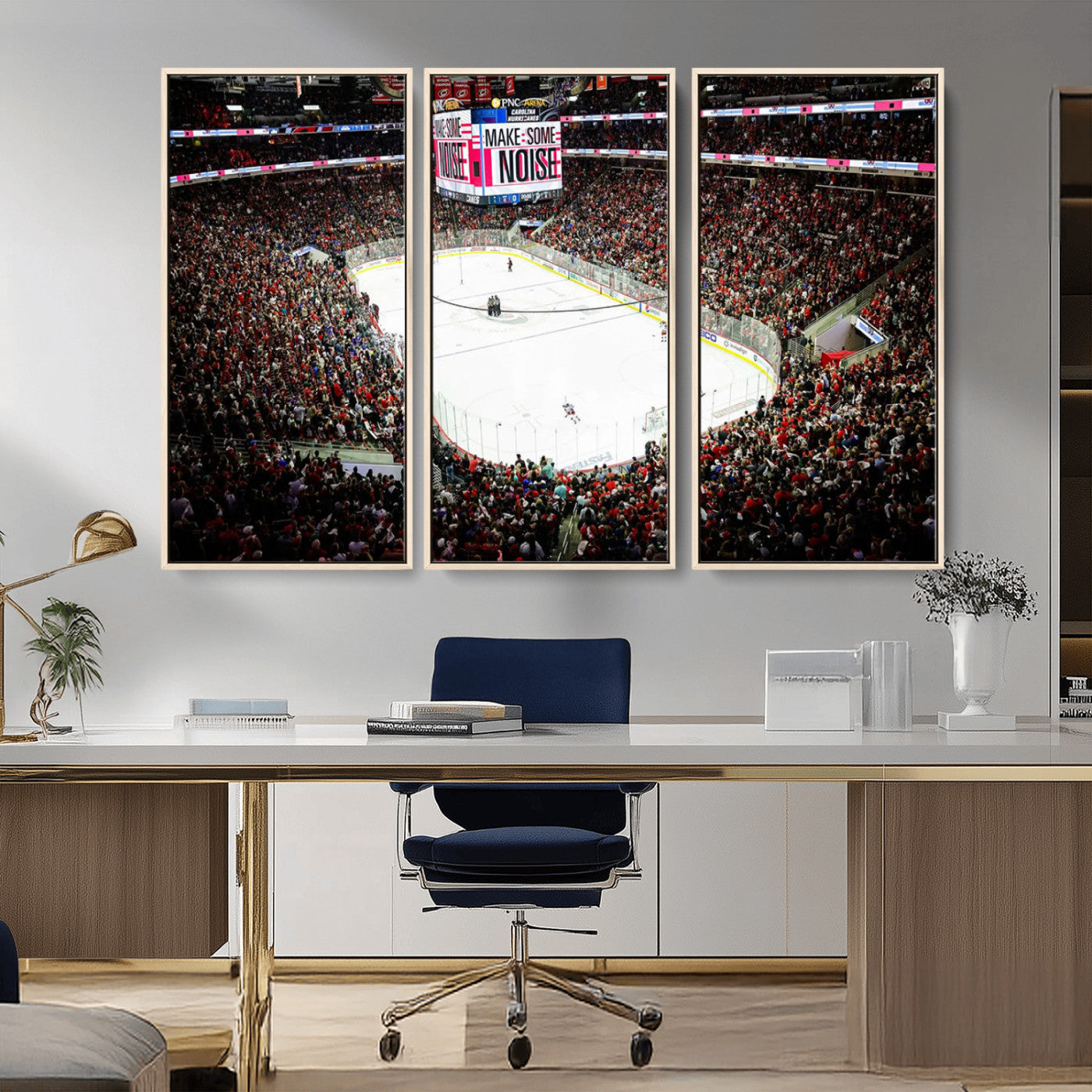 MGV-FC-48X32-3P - PNC Arena Raleigh North Carolina Hurricanes Hockey Stadium Wall Art Canvas, North Carolina