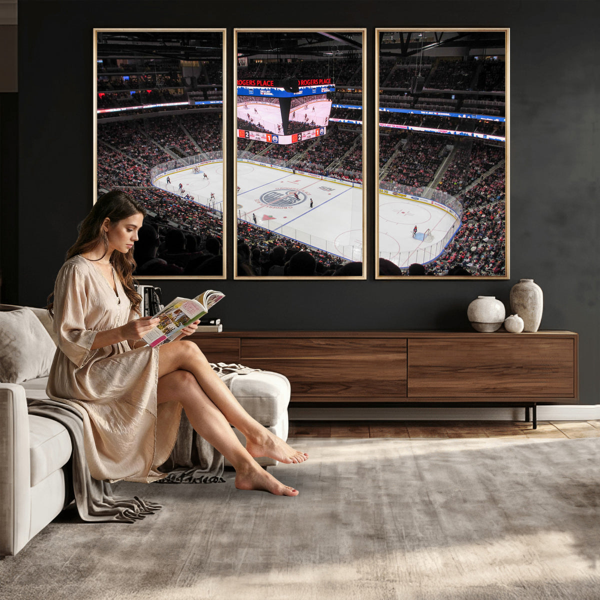 71180-MGV-CV-36X24 - Rogers Place Edmonton Oilers Ice Hockey Stadium Wall Art