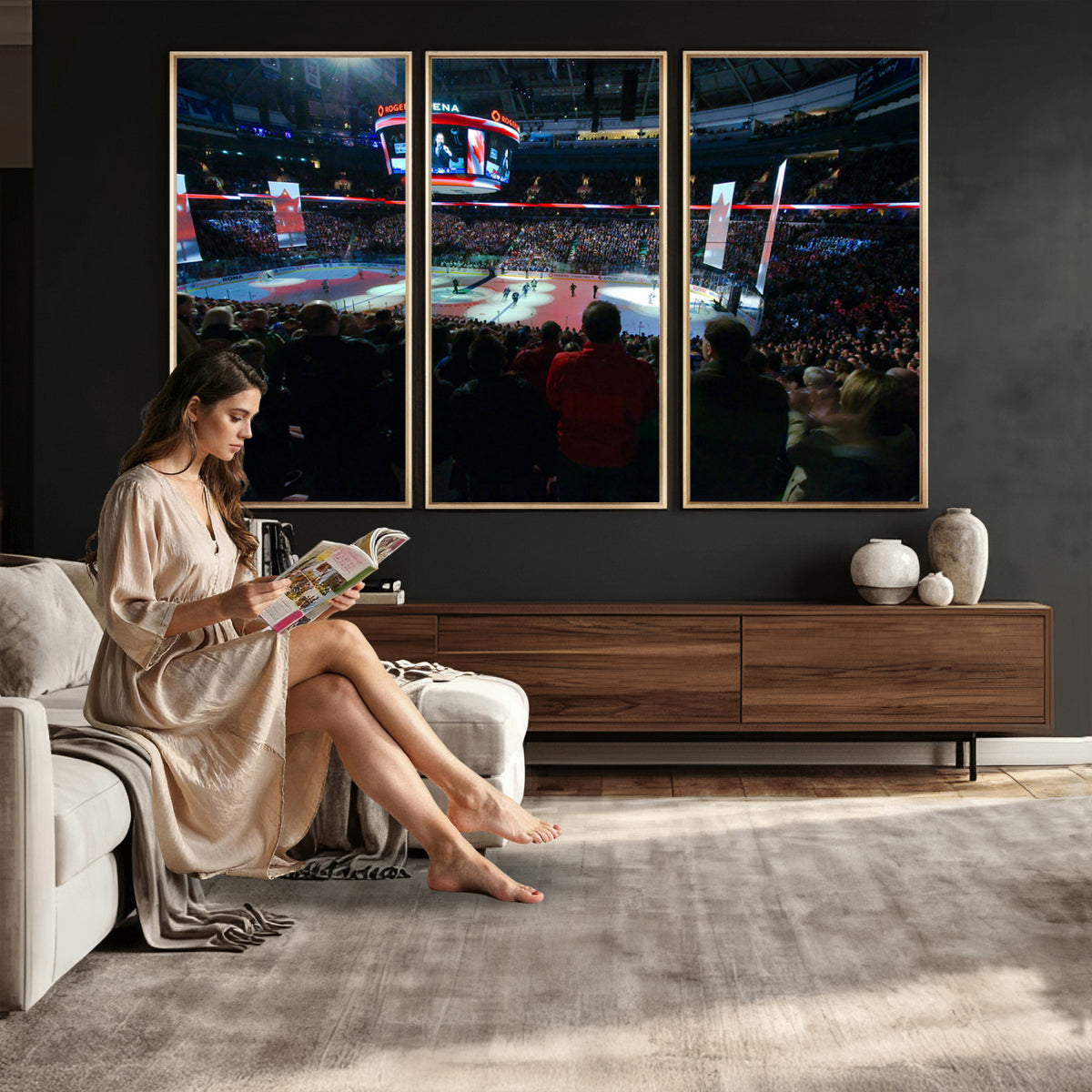84945-MGV-CV-36X24 - Rogers Arena Vancouver Canucks Ice Hockey Stadium Wall Art