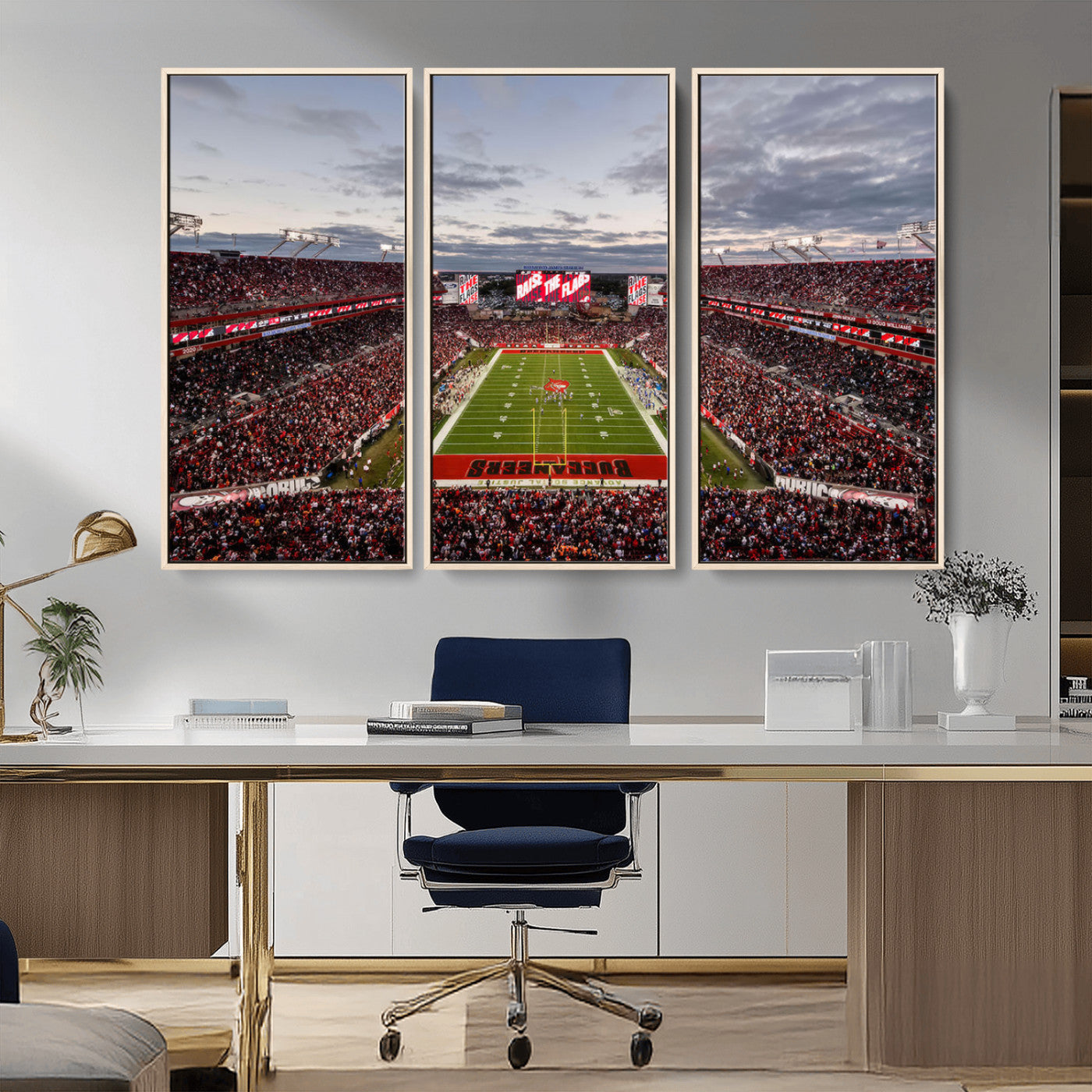 MGV-FC-48X32-3P - Florida Tampa Raymond James Stadium Wall Art Canvas Print - NFL Football Stadium Print Canvas