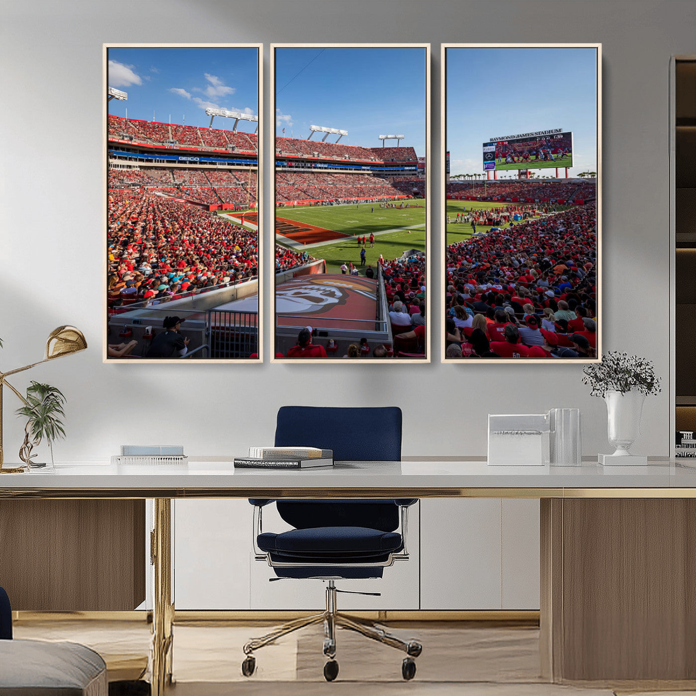 MGV-FC-48X32-3P - Florida Tampa Raymond James Stadium Wall Art Canvas Print - NFL Football Stadium Print