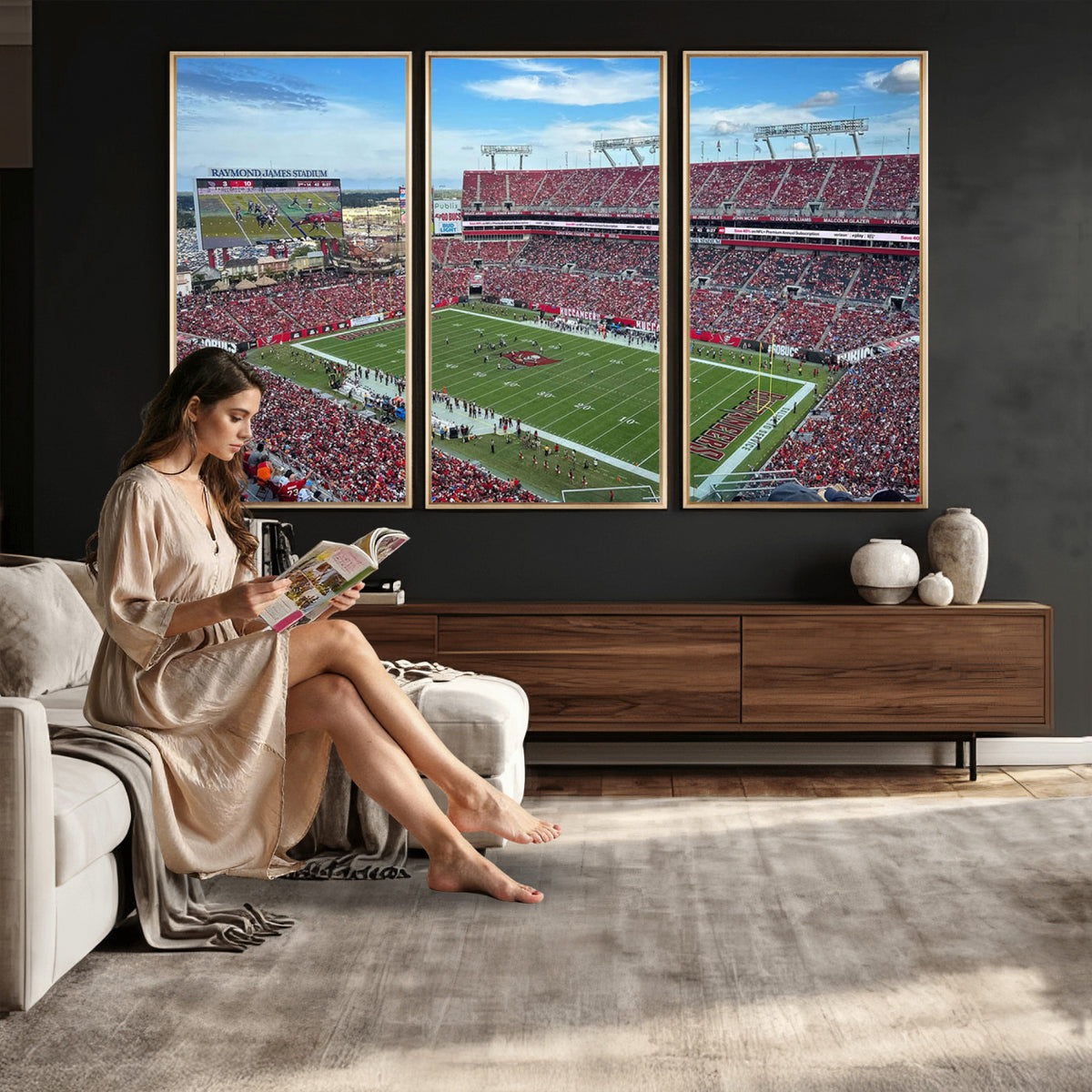 52828-MGV-CV-36X24 - Florida Tampa Raymond James Stadium Wall Art Canvas Print - NFL Football Stadium Print Canvas
