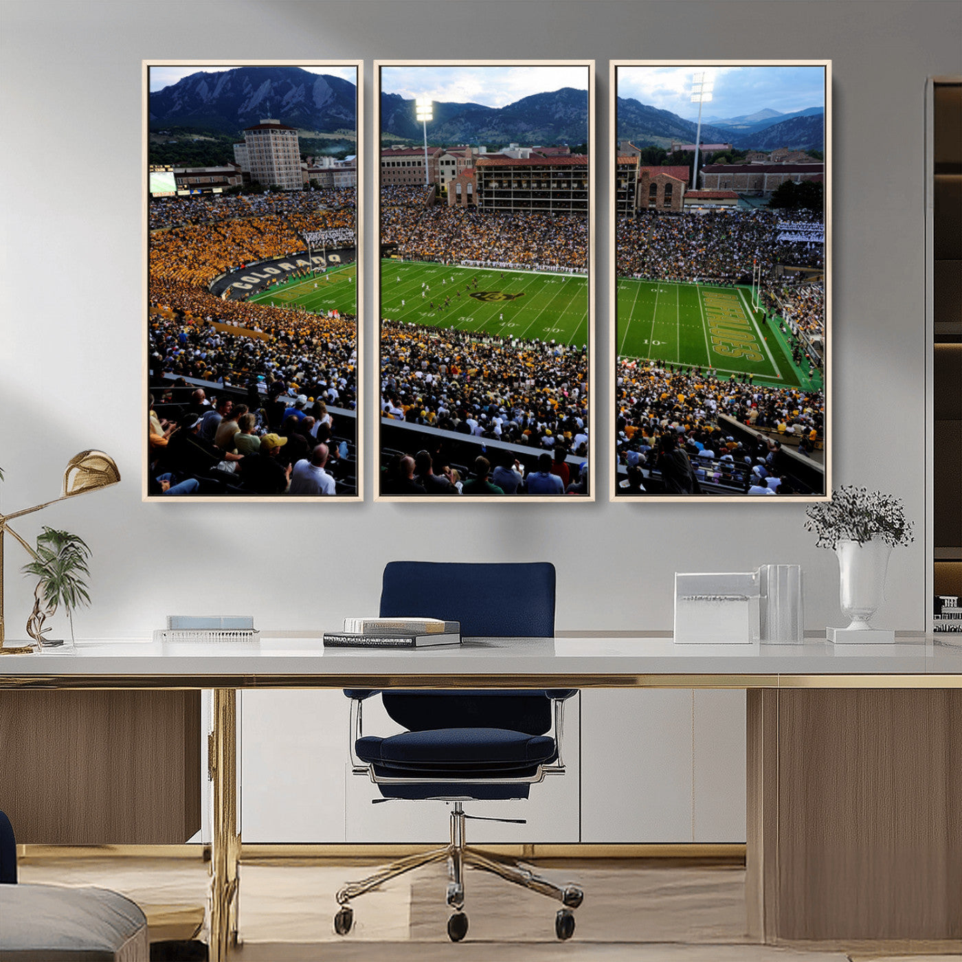 MGV-FC-48X32-3P - Colorado Buffaloes Canvas Print - Boulder Folsom Field Stadium Wall Art Canvas Print, Football Print