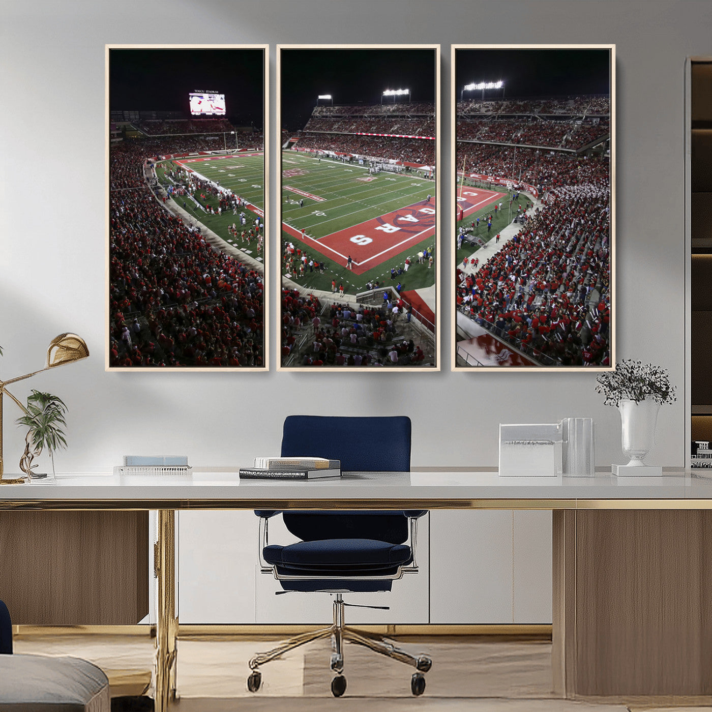 MGV-FC-48X32-3P - Houston Cougars Football Team Print - Houston TDECU Stadium Wall Art Canvas Print