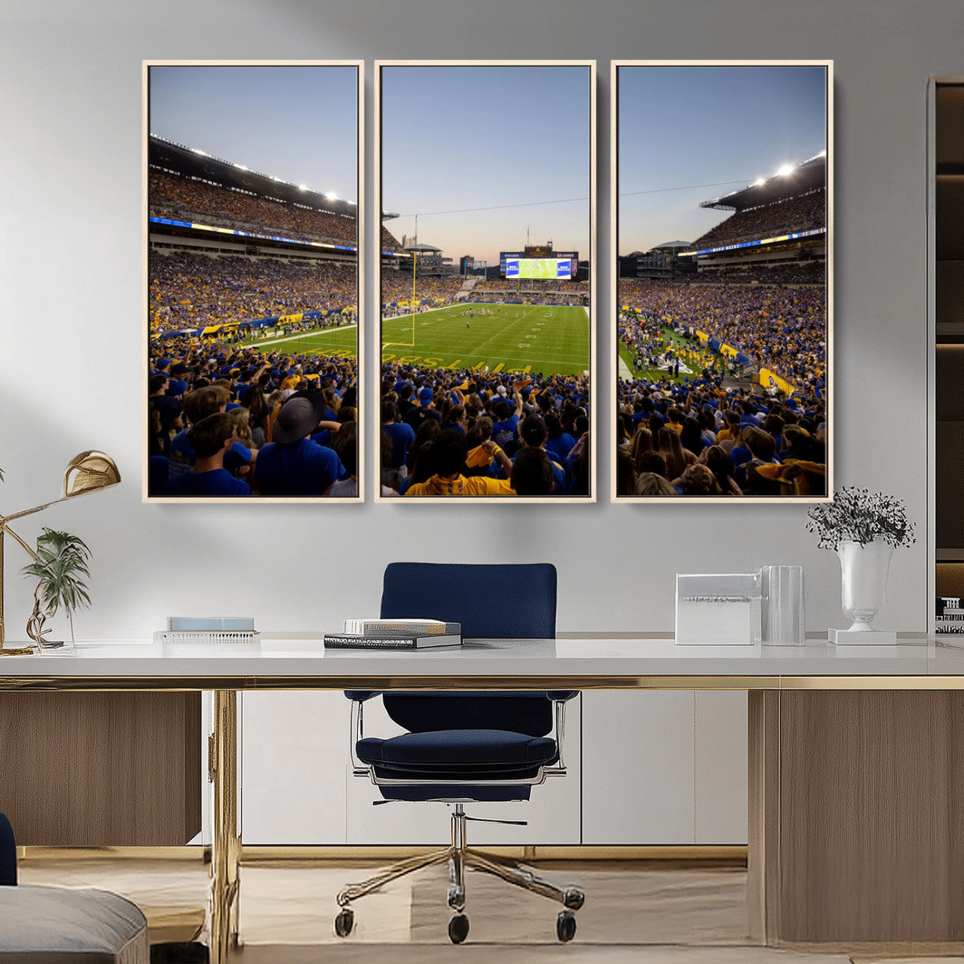 MGV-FC-48X32-3P - Pittsburgh Panthers Football Team Print - Pittsburgh Acrisure Stadium Wall Art Canvas Print