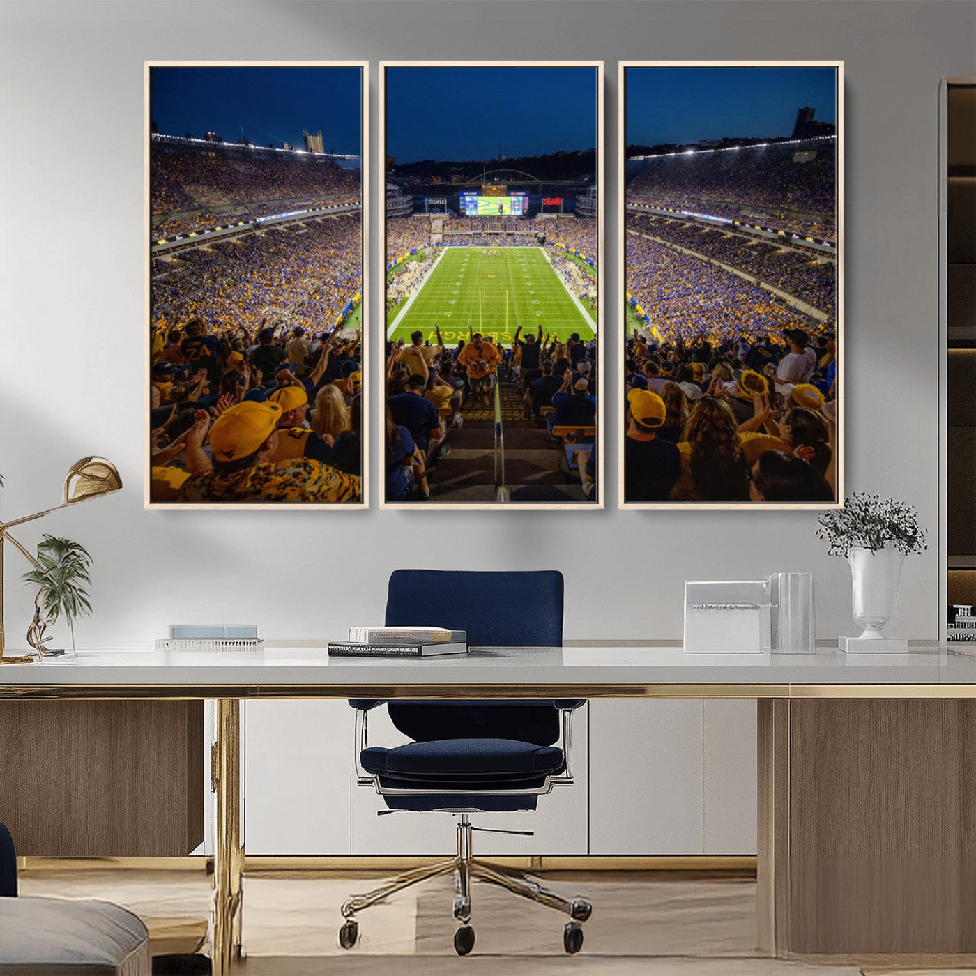 MGV-FC-48X32-3P - Pittsburgh Panthers Football Team Print - Pittsburgh Acrisure Stadium Wall Art Canvas Print