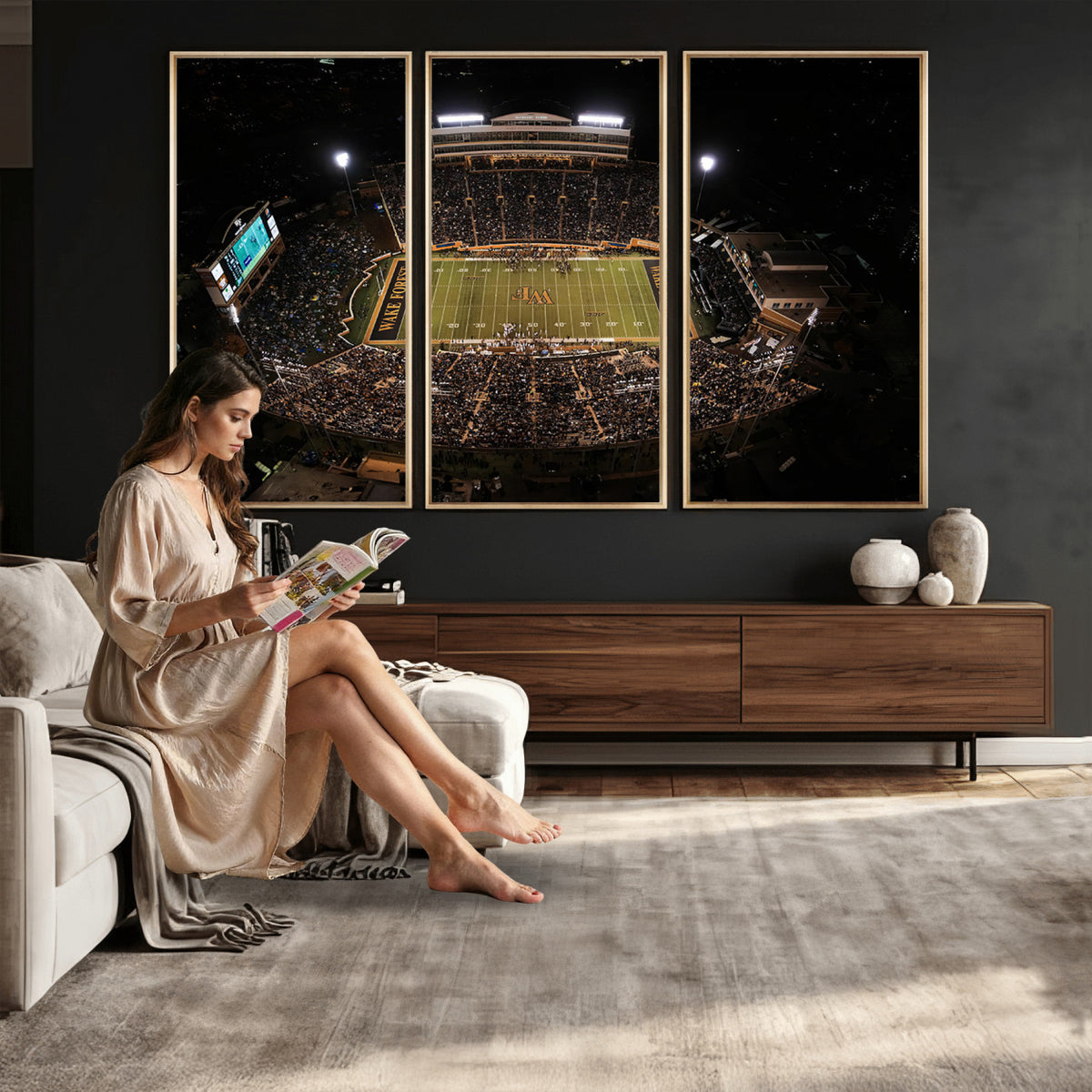 20605-MGV-CV-36X24 - Wake Forest University Demon Deacons Canvas Print, Football Team Wall Art