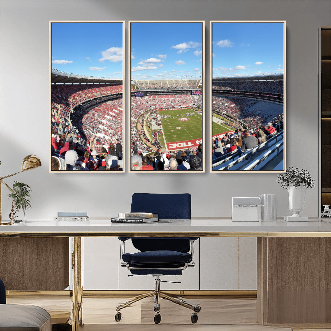 MGV-FC-48X32-3P - University of Alabama Crimson Tide Print Wall Art - Tuscaloosa Bryant-Denny Stadium Wall Art Canvas