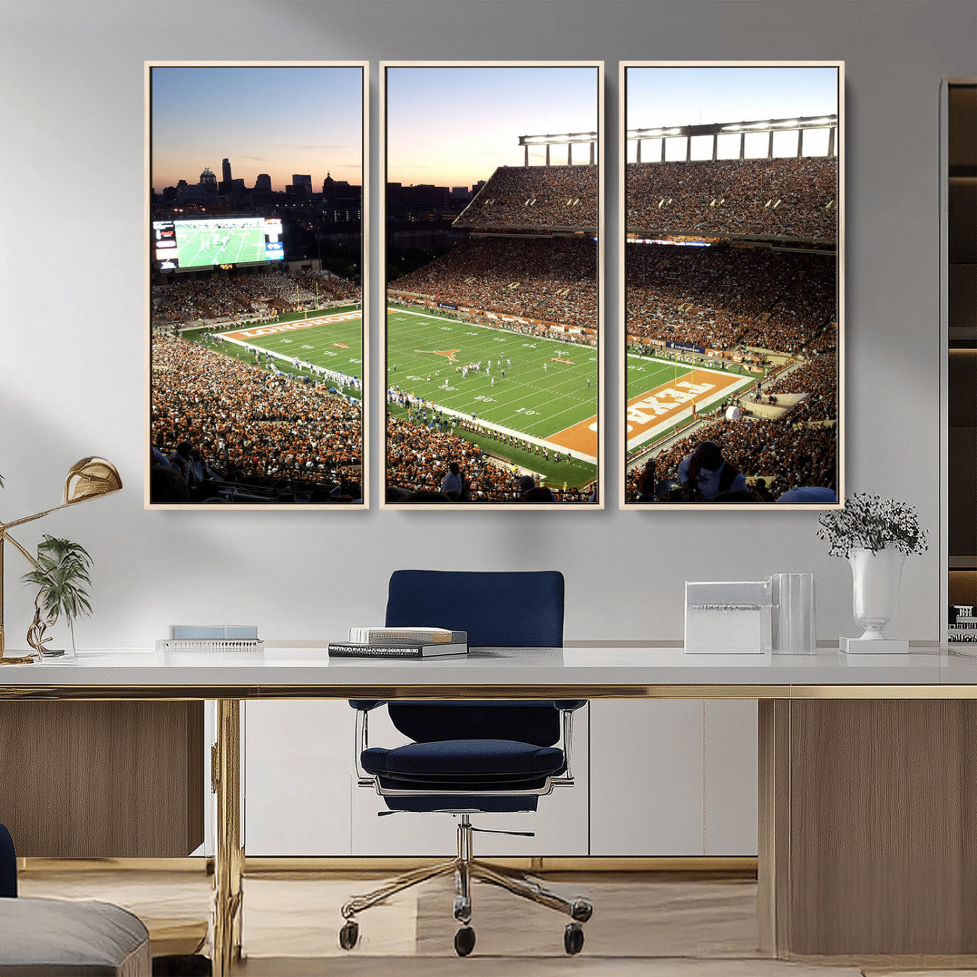 MGV-FC-48X32-3P - Darrell K Royal-Texas Memorial Stadium Canvas Wall Art - Texas Longhorns Football Match