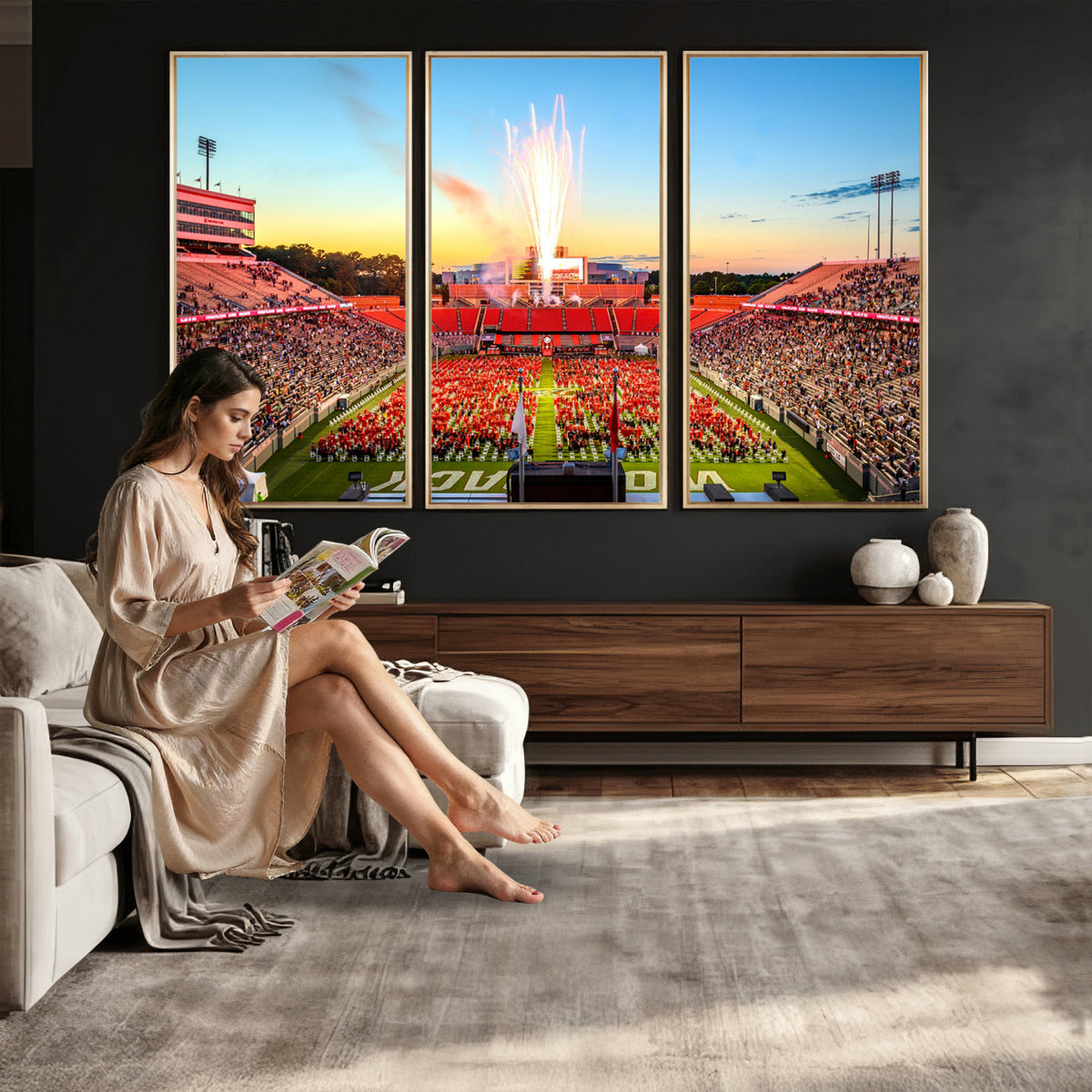 18017-MGV-CV-36X24 - North Carolina State University Canvas Print, Wolfpack Football Team Print