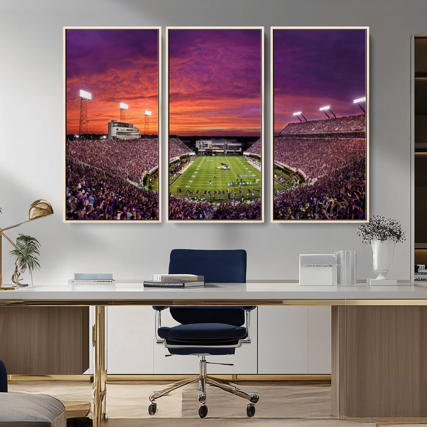 MGV-FC-48X32-3P - East Carolina University Pirates Football Print Canvas- Greenville Dowdy-Ficklen Stadium Wall Art