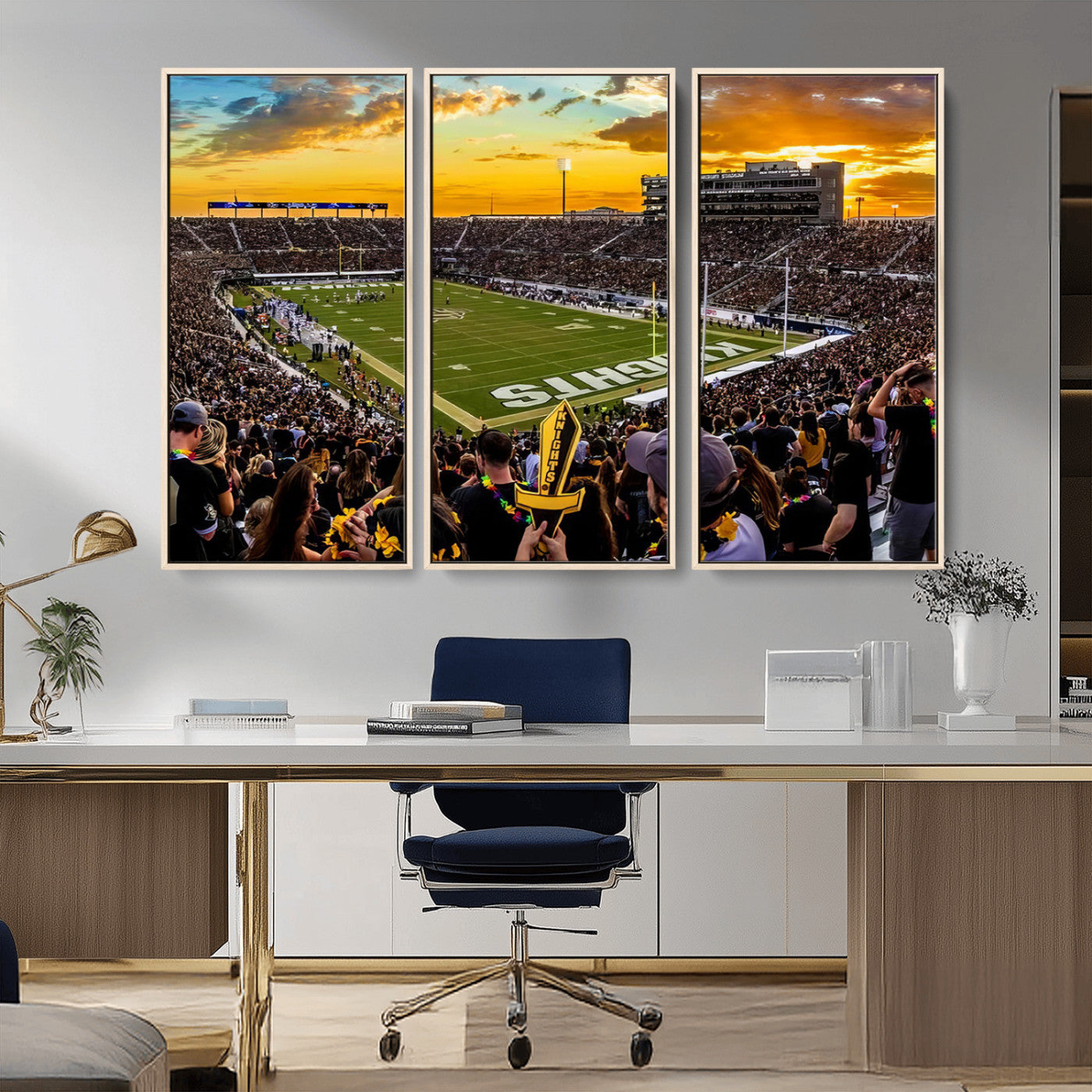 MGV-FC-48X32-3P - UCF Knights Football Team Print - Orlando FBC Mortgage Stadium, UCF Knights Wall Art Canvas Print