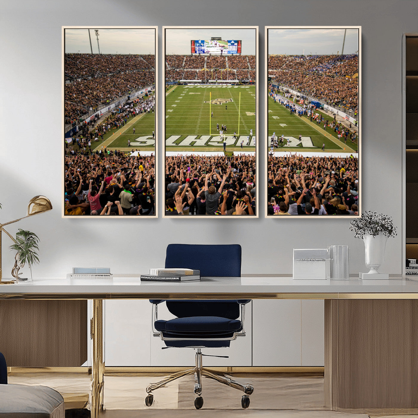 MGV-FC-48X32-3P - UCF Knights Football Team Print - Orlando FBC Mortgage Stadium Canvas Print